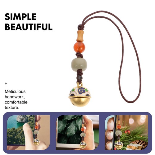 Auspicious Cloud Bell Lanyard Miss Short Style Brass Pendant Retro Phone - Zdjęcie 12 z 12