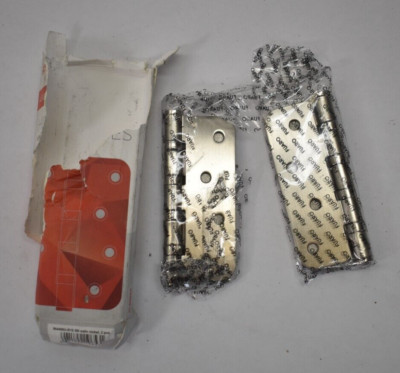 Lot of 2 Fuaro Universal Hinges Chrome Satin Nickel 102mm x 76mm x 3mm 4BB-R10