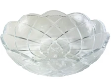 Crystal Chandelier 13 x 4.5" Bobeche Bottom Dish Crisscross Design 24 pin holes