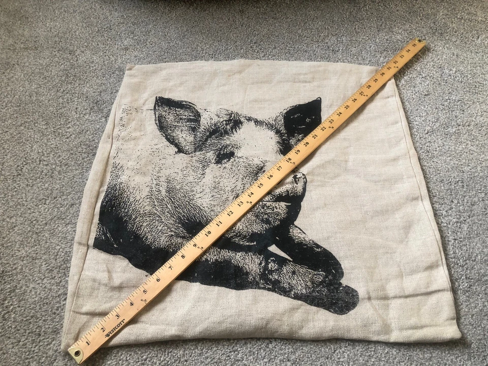 Funda de almohada Sundance Catálogo Pine Cone Hill lino fino cerdo granja 100 % lino Foto 4 de 4