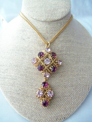 Collana con ciondolo da appendere MONNALUNA colore ametista chiaro e scuro strass - Foto 5 di 11