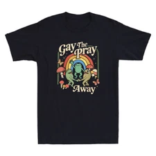 Gay The Pray Away Rainbow Funny Frogs Meme LGBT Pride LGBTQ Retro Unisex T-Shirt