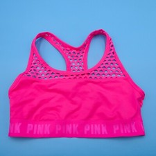 Victorias Secret Sports Bra Medium Pink Ultimate Unlined Pullover Racerback Gym
