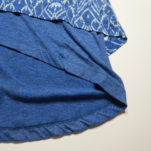 Mod-O-Doc Tank Dress Womens Medium Floral Ikat Layered Blue Jersey Boho Beach - Picture 3 of 13