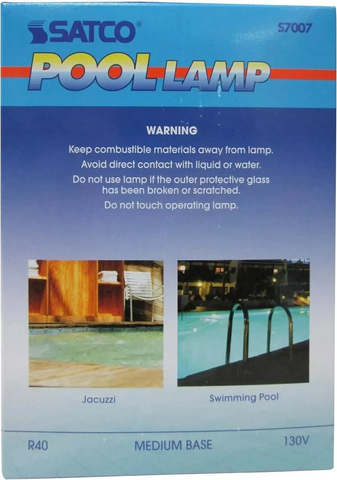 Satco S7007 - 500 Watt BR40 Dimmable Bulb - 2700K - Great for Pools! (1 or 2 PK) - Image 2 of 4