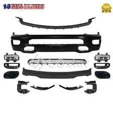 Front Bumper Cover Body Kit W/ Grille & Fog Lights Fits 2019-2024 Ram 1500 Steel