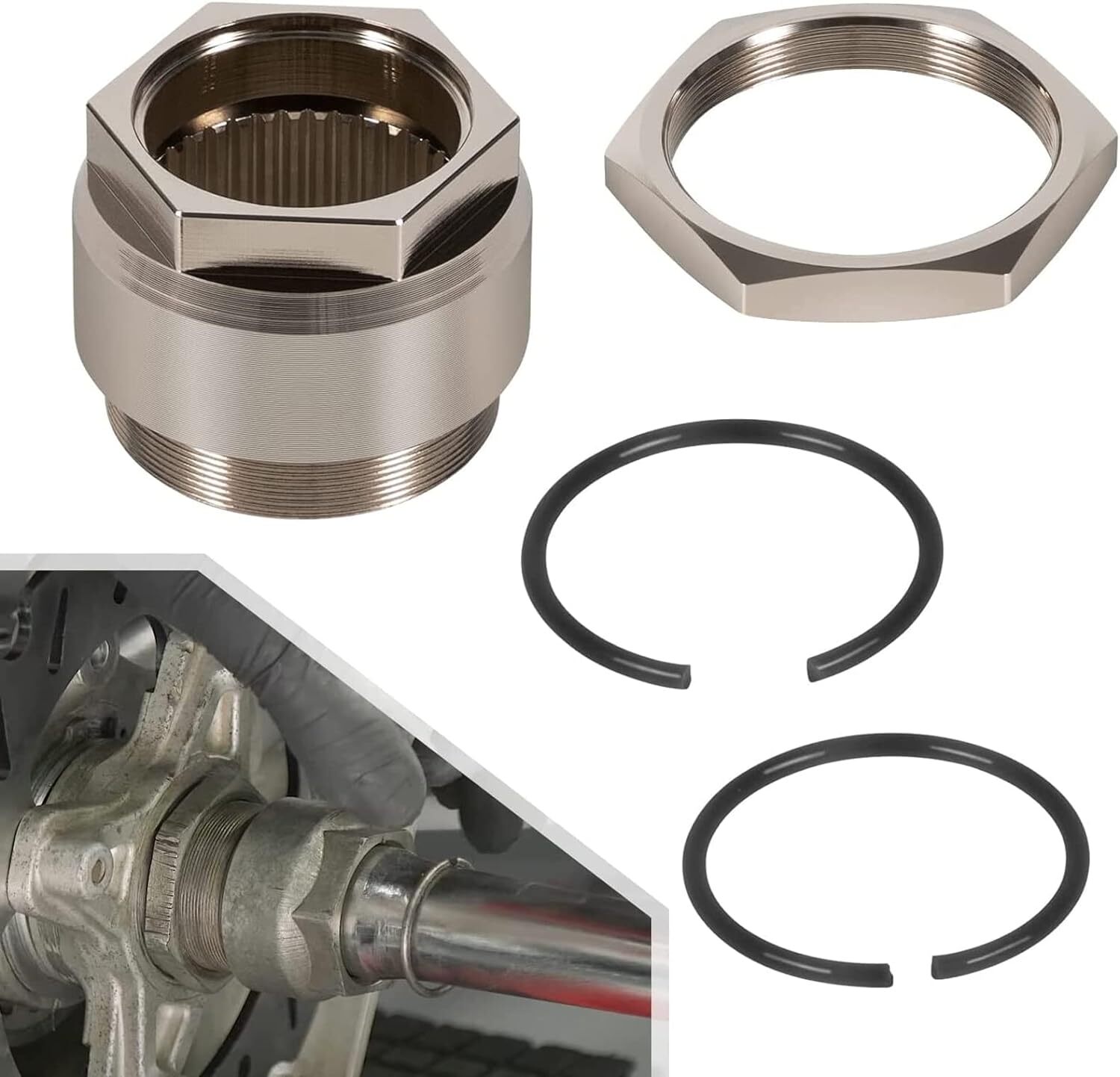 Honda ATV Rear Axle Lock Nut & Clip Kit – Fits TRX400EX, TRX400X