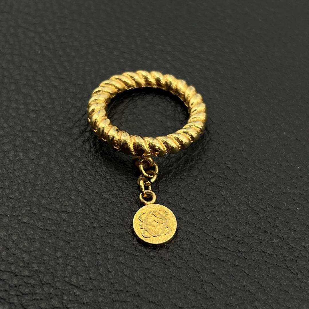 Loewe Anagram Scarf Ring Gold Vintage | eBay