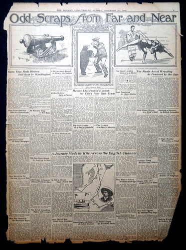 1903 Newspaper Pages - Samuel F. Cody, Kite Sailing Across The English Channel - Picture 3 of 4