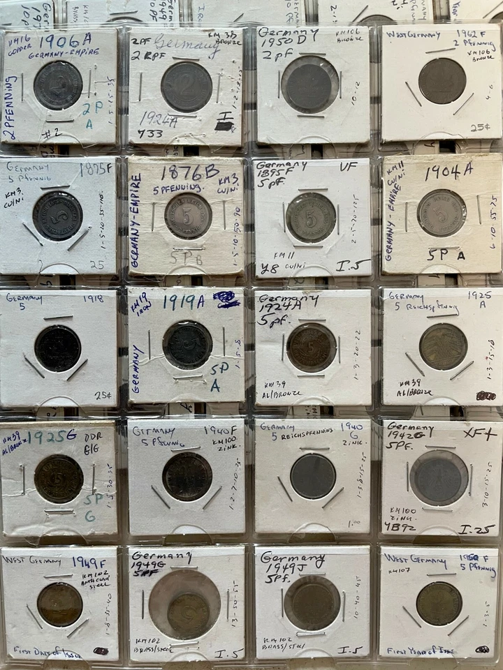 All In Flips: Lote misto de 72 moedas alemãs raras sem datas repetidas - Imagem 3 de 4