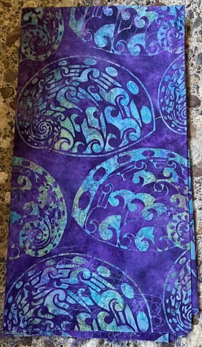 Lot Of 4 Beautiful Batik Quilting Fabrics + 12 FQ - (6 1/2 Yards) Purple Blue - Picture 18 of 18