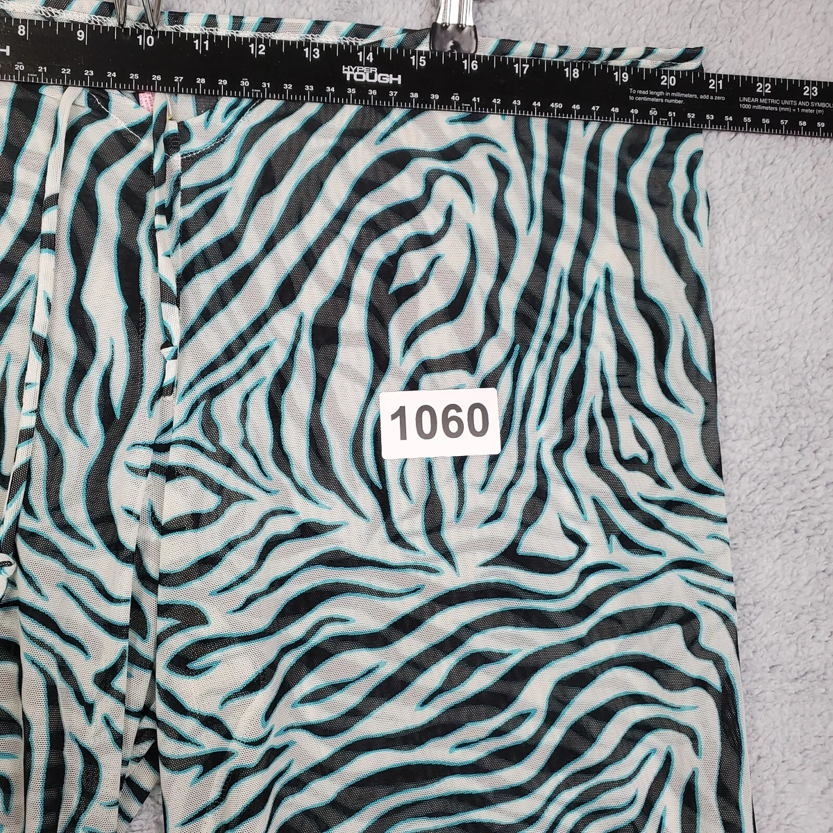 Vtg Venus Women s Sheer Palazzo Pants Sz M White Blue Hi Rise