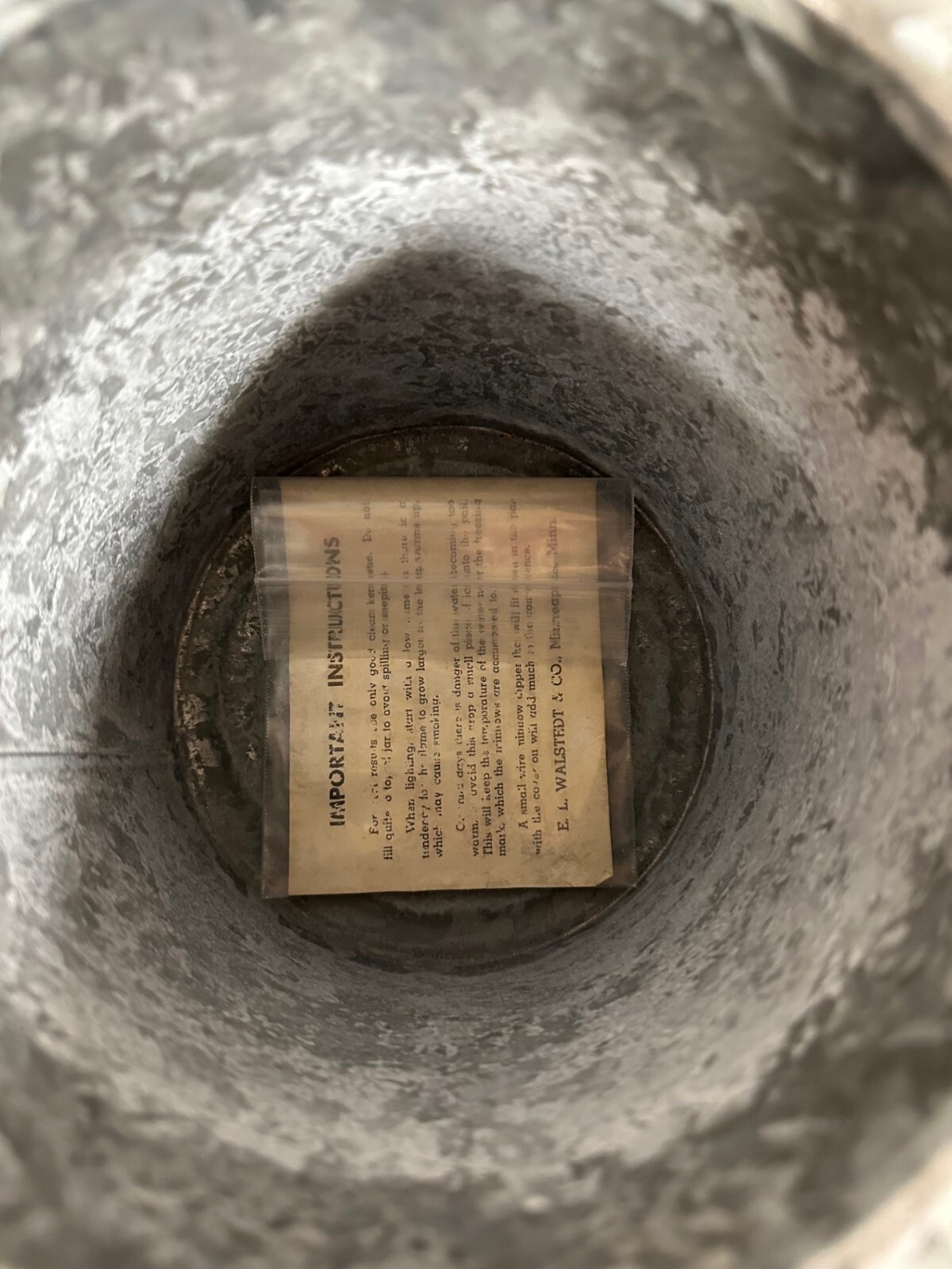 Vintage The Clipper Kerosene Heated Minnow Bucket E.L. Walstedt Co