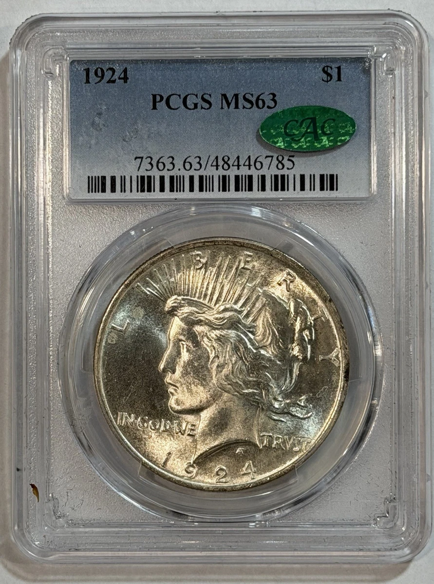 MS 63 Graded 1924 Year Peace Dollars (1921-1935) for sale | eBay