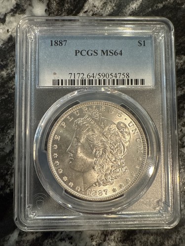 1887 Morgan Silber 1 Dollar PCGS MS64