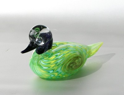 Venini Murano Glasfigur Paperweight Ente signiert, für Warnecke L.~17,5cm 1960er