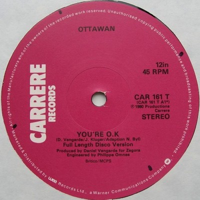 Ottawan - You're O.K. / D.I.S.C.O. (12'') (Very Good Plus (VG+)) - 3678176764