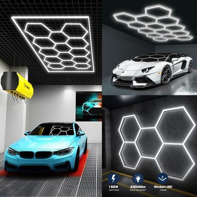 5/14PC Hexagon Garage LED Lampe Röhren Werkstatt Wand Decken Leuchte Beleuchtung