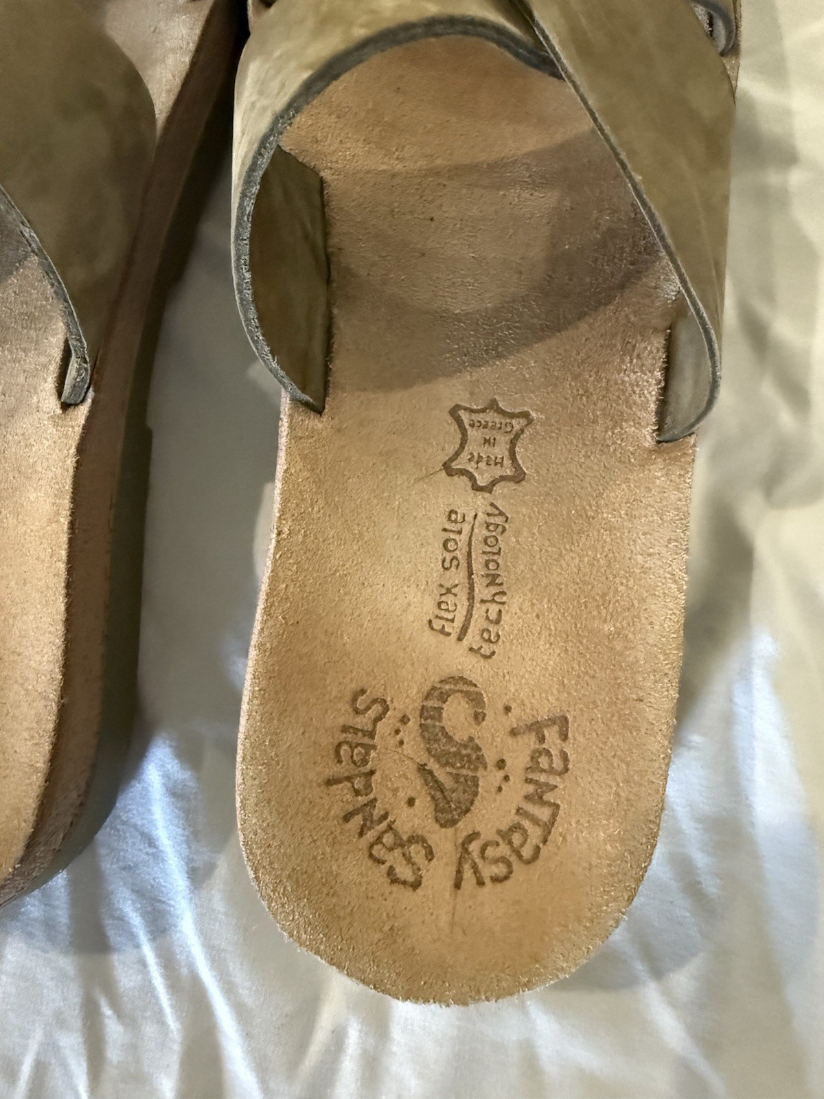 SAOLA Sandalo fantasia suola flessibile marrone tomaia made in Greece donna 39 EU