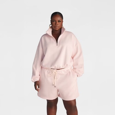 KBB by KAHLANA Women Pullover 'The Quarter Zip Sweatshirt' - Light Pink