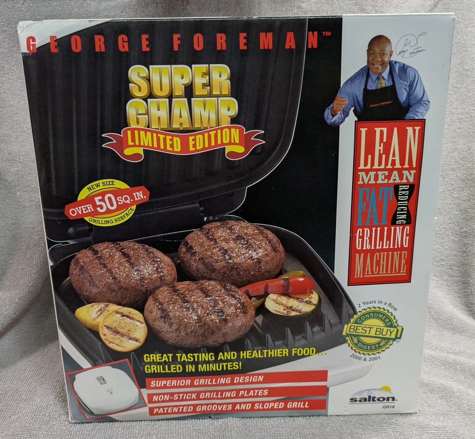 George Foreman Super Champ Limited Edition Indoor Grill Model GR18
Opens in a new window or tab