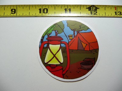 CAMP CAMPING LANTERN TENT CLOTHES DRYING SMALL STICKER DECAL S NATURE VACATION
