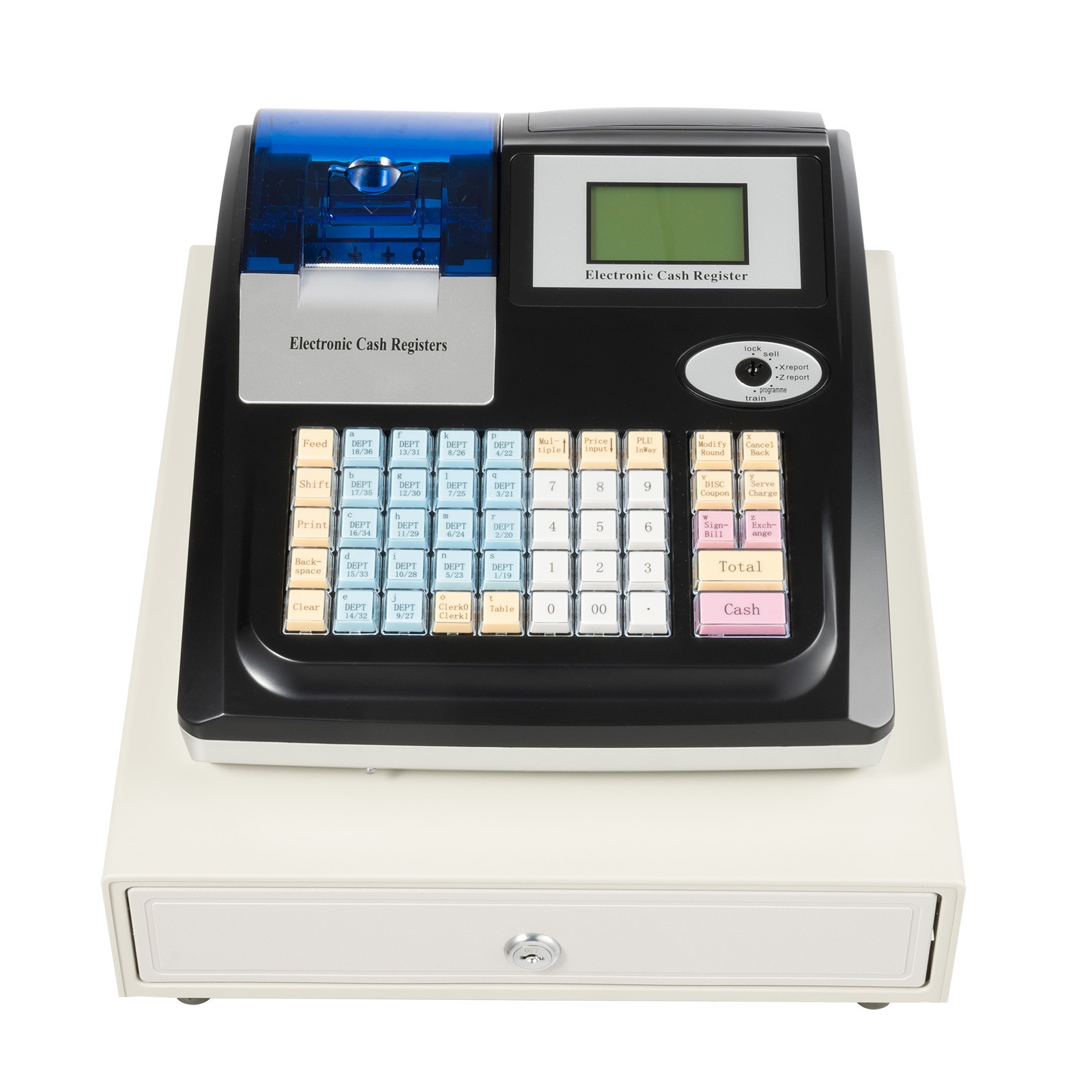 как выглядит 48 Keys Square POS Terminal Cash Register Complete W/ Printer, And Cash Drawer фото