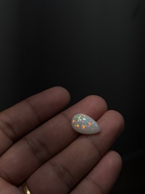 Natural Ethiopian Welo Opal 6.6 Ct Pear Cabochon Loose Gemstone 18.02x11.24mm