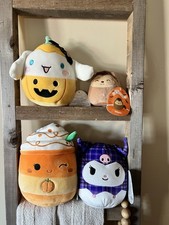 Lot Of 4 Squishmallows, All With Tags, Delindy, Cinnamoroll, Kuromi, and wade
