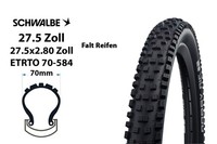 27.5 Zoll Fahrrad Falt Reifen Schwalbe Nobby Nic 27.5X2.80 Performace Mtb 70-584