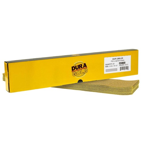 80 Fogli Carta Vetrata Grana Oro Pretagliati PSA Longboard Scatola da 20 2-3/4x 16-1/2 Self