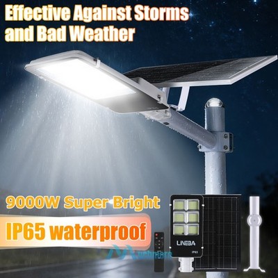 9000W Commercial Solar Street Lights Outdoor Dusk to Dawn Super Bright Aluminium
