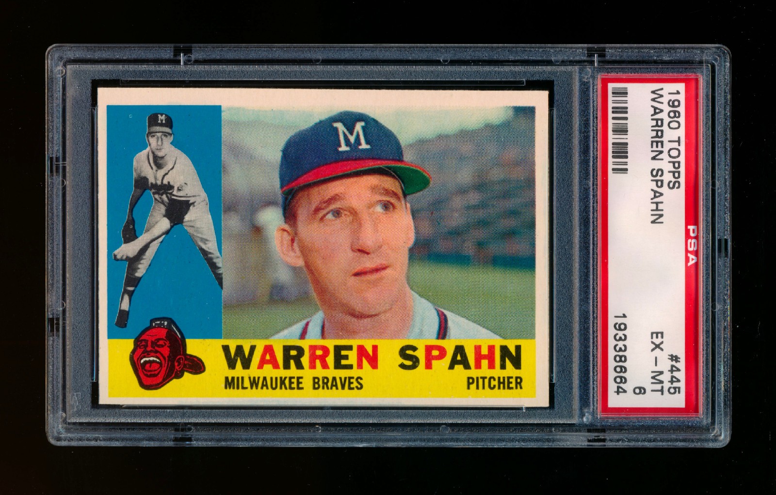 1960 Topps Warren Spahn #445 PSA 6 EX-MT