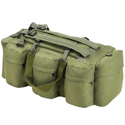 3-in-1 Army-Style Duffel Bag 120L Backpack Olive Green/Camouflage/Black vidaXL - Picture 2 of 19