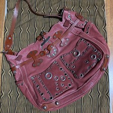 JAMIN PUECH Studded Leather Rose Pink Tote Handbag Authentic