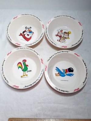 Vintage 1995 | Complete Set of 4 Collector Kellogg s Cereal Bowls | Melamine