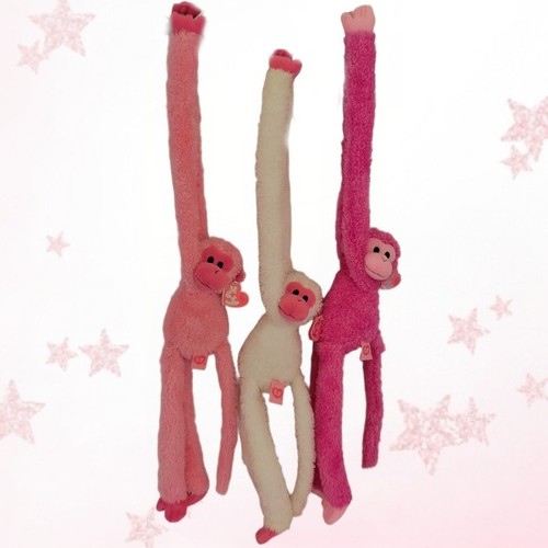 🩷 PINKYS MONKEYS 🩷 Set of 3 2005 TY PINKY'S COLLECTION Hanging Monkeys MWMT'S - Picture 2 of 17