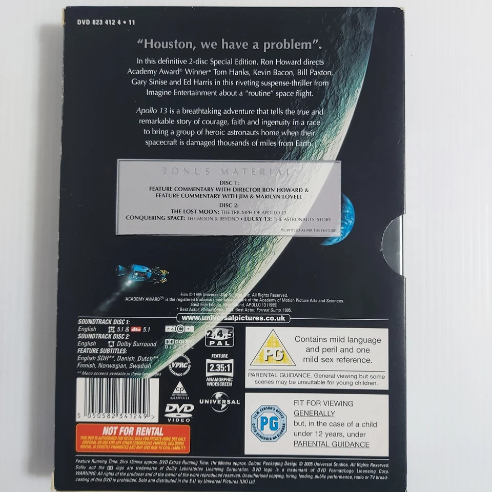 DVD Drama Apollo 13 1995 2 Disc Special Edition Ron Howard Tom Hanks NASA space - Image 2 of 4