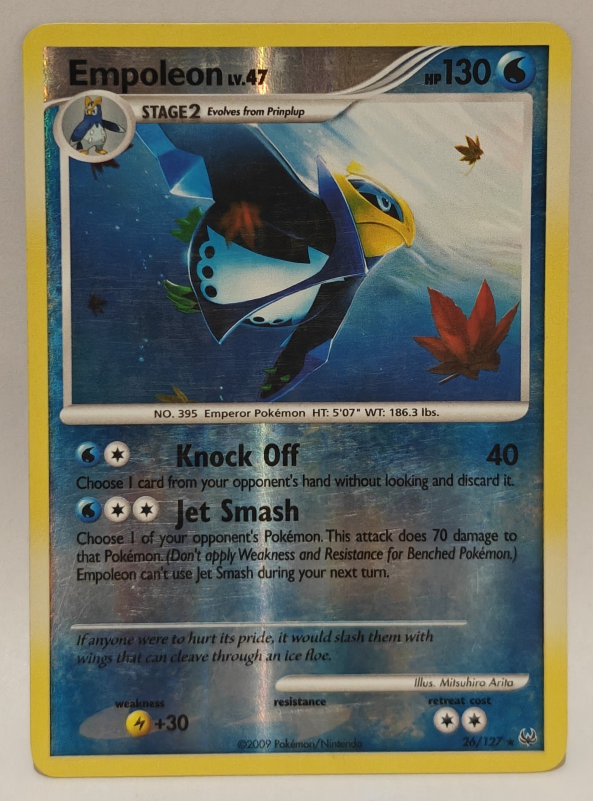 EMPOLEON LV.47 2009 POKEMON PLATINUM BASE SET RARE REVERSE HOLO  26/127 LP