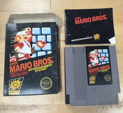 Super Mario Bros (Nintendo NES, 1985) CIB Complete w/ Box & Manual Mario Bros.