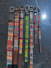 Wholesale Lot 500 pcs Handmade Leather Mexican Embroidered Dog Collars Assorted