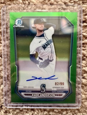 2026 Bowman Chrome Kade Anderson #CPA-KAN Green Refractor /99 Auto Mariners MLB