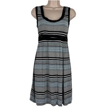 Max Studio Tank Dress Womens Small Above Knee Sleeveless Striped A-Line Sundress