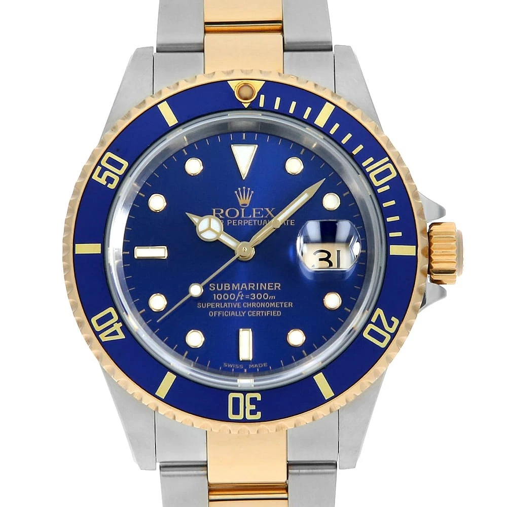 Rolex — ROLEX SUBMARINER Date 16613 blue F Number second hand mens