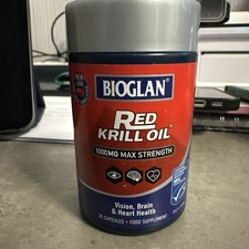 Bioglan Red Krill Oil Max Strength 1000 mg, high in Omega-3 Fish Oil, EPA & DHA