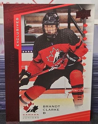 #ad 2021 Upper Deck Team Canada Brandt Clarke 🇨🇦🇨🇦 Electric Red Exclusive # 165 C $19.99