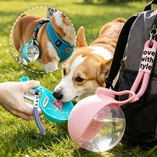 Portable Dog Water Bottle with Lanyard Travel Pet Water and Food Dispenser