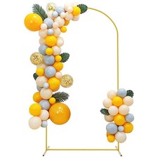 Metal Arch Backdrop Stand 7.2Ft Gold Stable Arch Wedding Frame Fit Baby Birthday