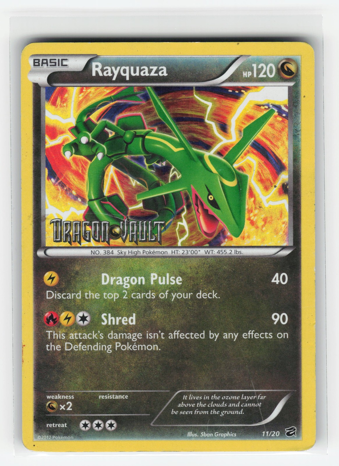 RAYQUAZA 11/20 HOLO STAMPED DRAGON VAULT POKEMON TCG MP