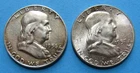 1956 & 1957 Franklin Half Dollars